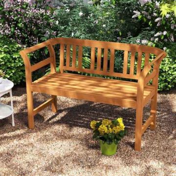 Outdoor bench, for two people with backrest and armrests, 119.38 × 50.8 × 78.74 cm