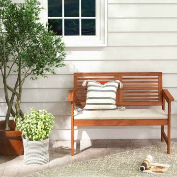 Outdoor Bench, Double, Brown, 110.49 × 81.28 × 62.23 cm