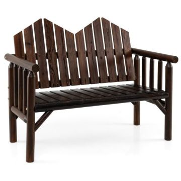 Outdoor bench, two-seater, with armrests, 120 × 68 × 99 cm