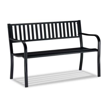 Õuepink Relaxdays, Kahele inimesele, Must, 127,5 × 82 × 59,5 cm