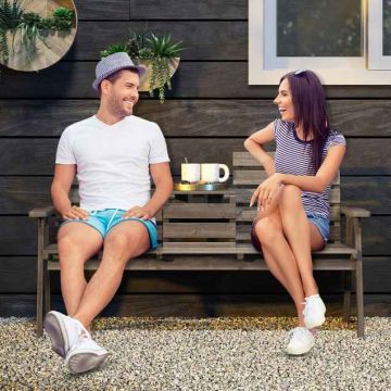 Outdoor bench, With folding table, 160 × 86 × 64 cm