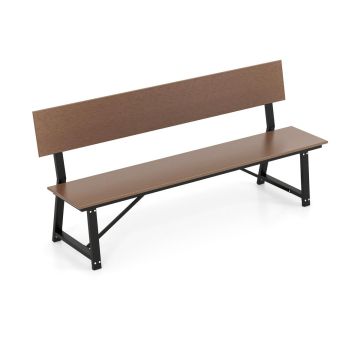 Outdoor bench, 4-seater, Brown/Grey, 182.88 × 53.34 × 86.36 cm