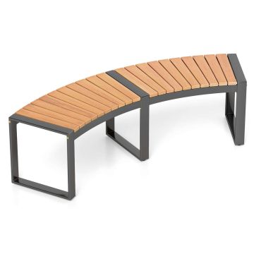 Outdoor bench, For two people, Yellow/black, 146.1 × 45.7 × 58.4 cm