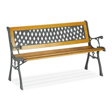 Садовая скамейка Relaxdays, 2 места, Зелёный/коричневый, 125 × 73 × 52 см