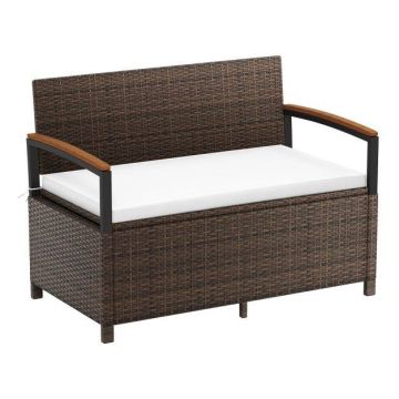 Outdoor bench with storage box, 175 l, 47 × 33 × 24 in