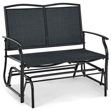 Glider outdoor rocking bench, 2-seater, brown, 104.9 × 71.4 × 93 cm