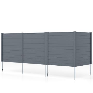 Outdoor fence, 2 panels, Grey, 123 × 123 × 123 cm