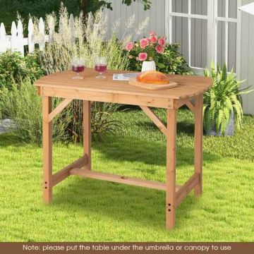 Outdoor dining table made of spruce wood with 3.8 cm umbrella hole, 4-6 seats