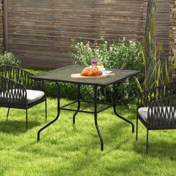Outdoor dining table, Black, 88.9 × 88.9 × 71.1 cm