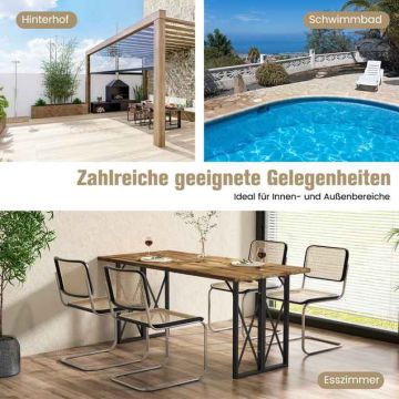 Outdoor dining table, With umbrella hole, 170.18 × 74.93 × 77.47 cm