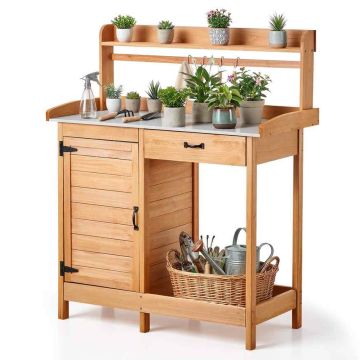 Садовый стол-верстак VEVOR DS-PB014, 1 ящик, 1 шкафчик, 112 × 46,5 × 125,5 см
