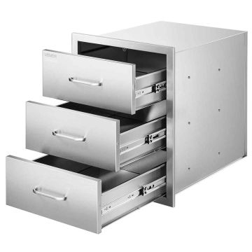 Шкаф для уличной кухни VEVOR SS-GL-01, 3 ящика, 46 × 59 × 59 см