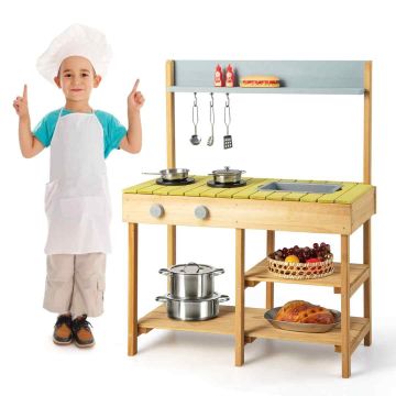 Outdoor play kitchen, 2 burners, 75 × 35 × 92 cm