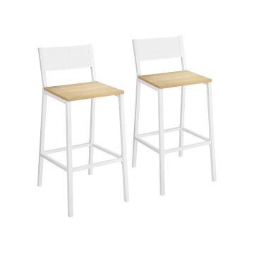 2 baaritooli komplekt 50.7x43.1x97.2cm, valge/helepruun