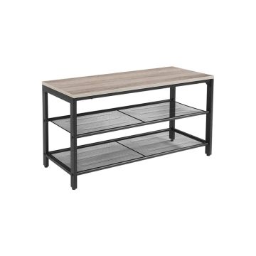 Скамейка для обуви 80 x 30 x 44,5 см., серо-черная