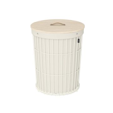 Pesukorv 95L, valge/helepruun