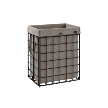 Pesukorv 90L., must/tumehall