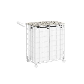 Pesukorv ratastel 110L, valge/hall