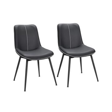 2 söögitooli komplekt 56x50.3x81cm, must