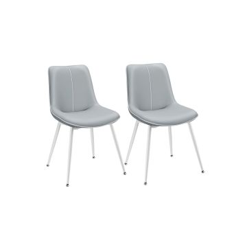 2 söögitooli komplekt 56x50.3x81cm., hall/valge