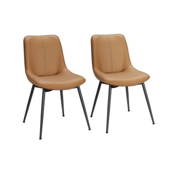 2 söögitooli komplekt 56x50.3x81cm., helepruun/must