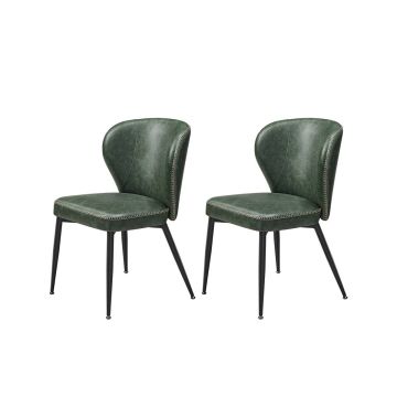 2 söögitooli komplekt 55x52x79cm, roheline/must