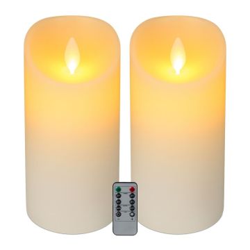 LED-plokk-küünalde komplekt Relaxdays, 2 tk, Ø 10 × 24,5 cm