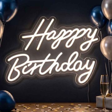 LED-sünnipäevasilt Relaxdays 10051878_1081, HAPPY BIRTHDAY, 28 × 40 × 1 cm
