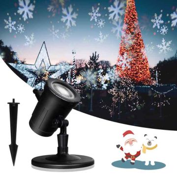 LED snow effect projector, 12 patterns, black, 13.5 × 13.5 × 18 cm