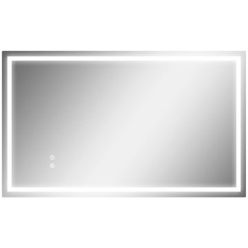 LED-зеркало для ванной, для вертикальной и горизонтальной установки, с защитой от запотевания, 100 × 60 × 3 см