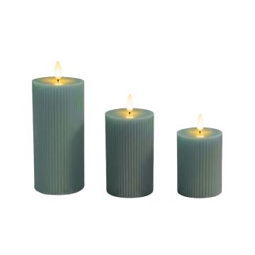LED-свечи Relaxdays, 3 шт, 13 × 7,5 см; 15 × 7,5 см; 18 × 7,5 см