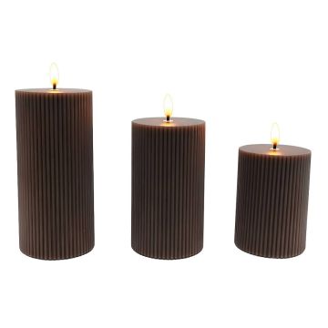 LED-свечи Relaxdays, 3 шт, 13 × 7,5 см; 15 × 7,5 см; 18 × 7,5 см