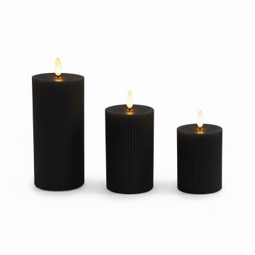 LED-свечи Relaxdays, 3 шт, 13 × 7,5 см; 15 × 7,5 см; 18 × 7,5 см