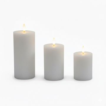 LED-свечи Relaxdays, 3 шт, 13 × 7,5 см; 15 × 7,5 см; 18 × 7,5 см