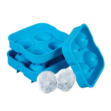 Форма для льда Relaxdays 10048635.0, 4 шарообразных кубика льда, 12,5 × 5 × 12,5 см