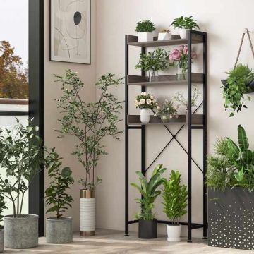 Shelf over the toilet, 3 shelves and 4 hooks, 63.5 × 163.8 × 24.1 cm