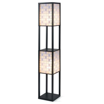 Riiulitega põrandalamp, 2 kuplit, 2 riiulit, E27, 26 × 156 × 26 cm
