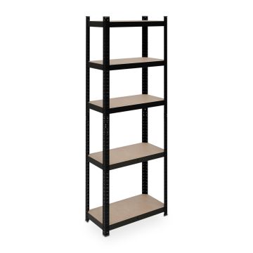 Riiulisüsteem Relaxdays 10047300.0, 5 riiulit, Must, 60 × 180 × 30 cm