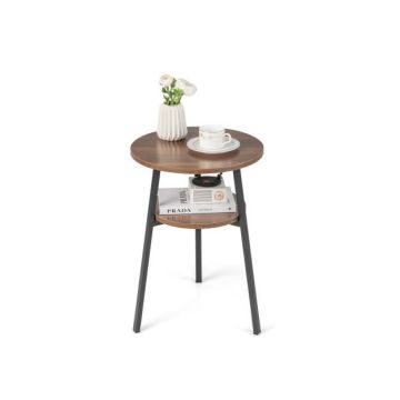 Shelf stand, 2 shelves, brown, 43.18 × 54.61 × 39.37 cm
