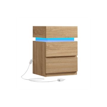 Öökapp LED-valgustusega 35x40x55cm, helepruun