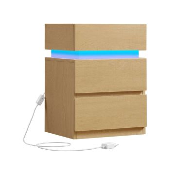Öökapp LED-valgustusega 35x40x55cm, helepruun