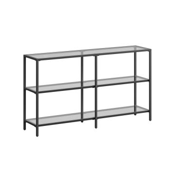 Läbipaistev konsoollaud riiulitega 30x130x73cm, must