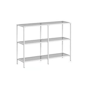 Läbipaistev konsoollaud riiulitega 30x100x73cm, valge