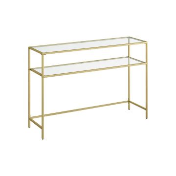 Läbipaistev konsoollaud 35x120x80cm, kuldne värv