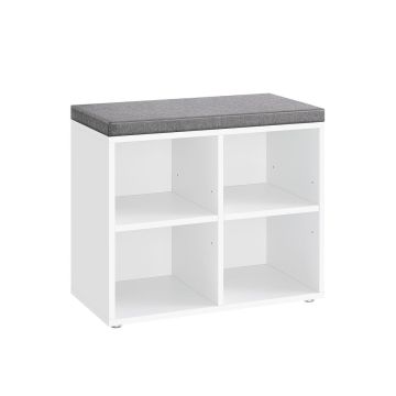 Скамейка для прихожей 30,5x59,6x48 см., белая/серая