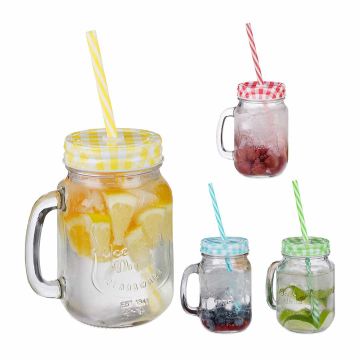 Limonaadiklaasid Relaxdays 10046138.0, 4 tk, 13,5 × 11 × 8 cm