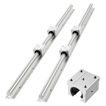 Lineaarjuhikute siinide komplekt VEVOR SBR25-C 1200L, 2 siini ja 4 liugplokki