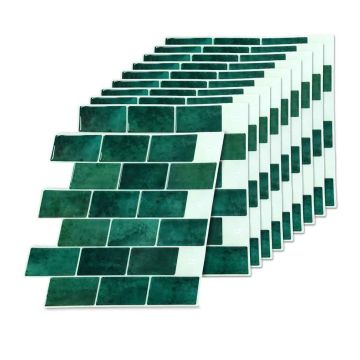 Isekleepuvad seinapaneelid Relaxdays, 10 tk, Roheline, 30 × 30 × 0,2 cm