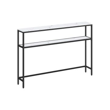 Konsoollaud riiulitega 20x120x80cm., must/valge