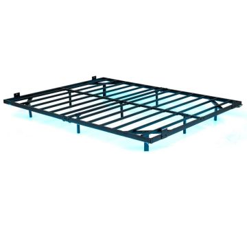 Bed frame, hanging, with RGB LED lighting, Black, 200 × 160 × 24.5 cm